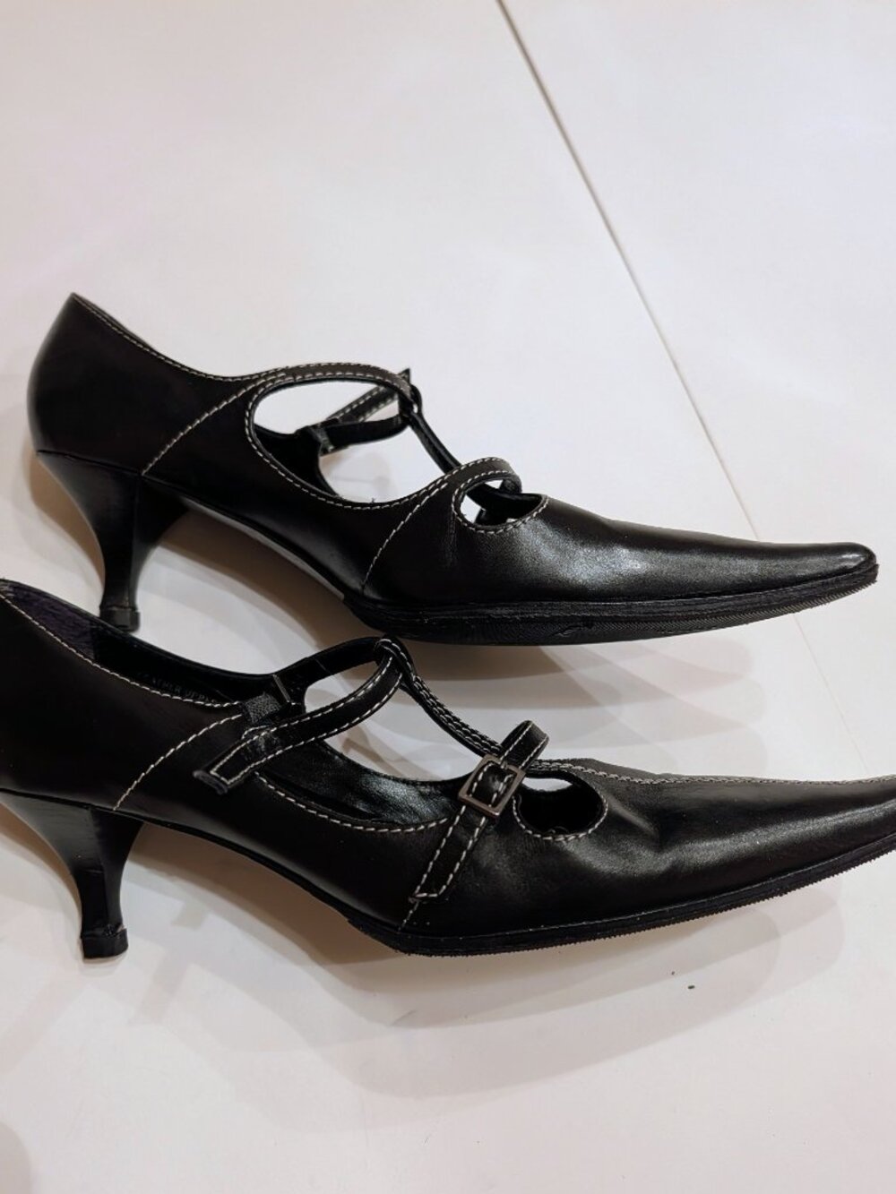 Saks Fifth Avenue T-strap kitten heels - Picture 3 of 6